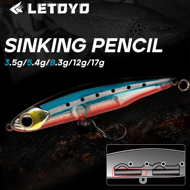 Fishing Lure Spoon - LETOYO crayon coulant 17g 12g-3.5g appâts