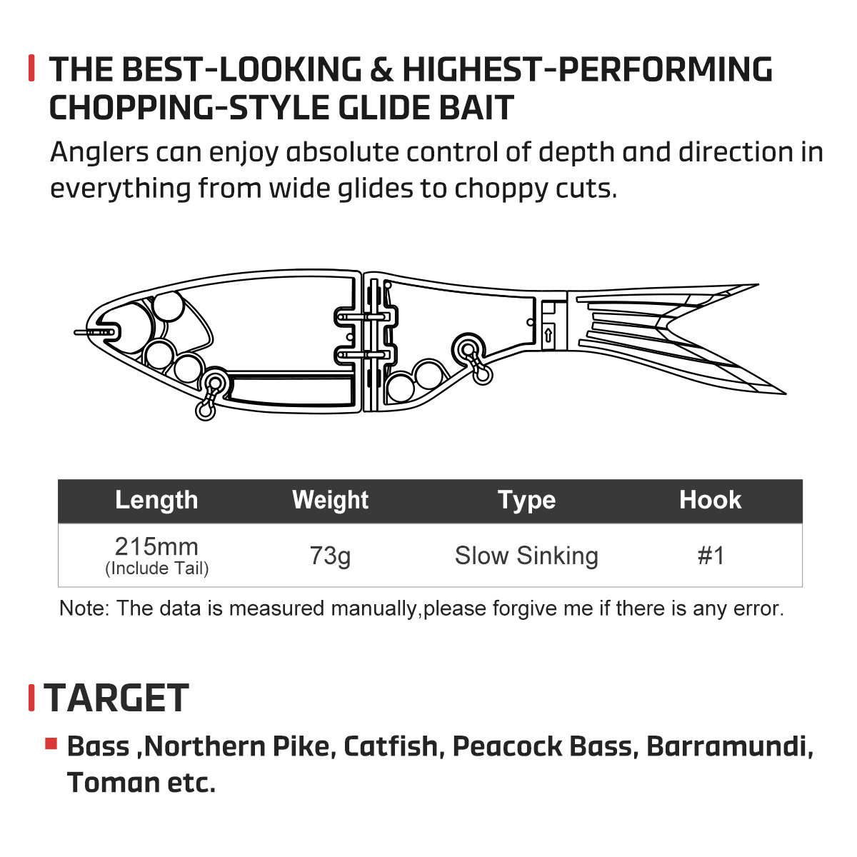 Noeby 215mm 73gAmata Glide Swi - Fishing Lure Spinnerbait avis et prix